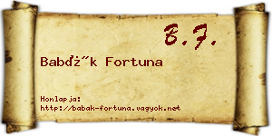 Babák Fortuna névjegykártya